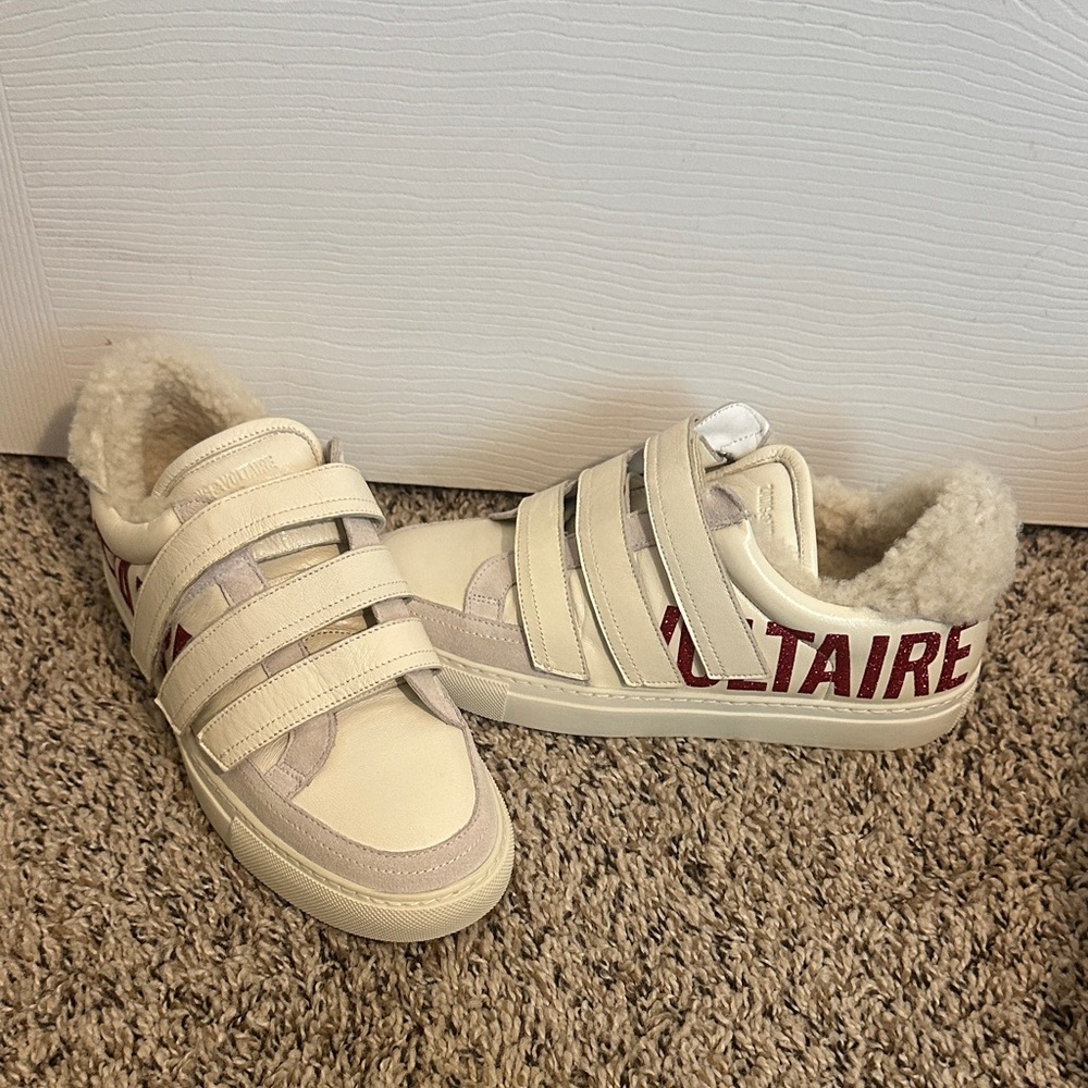 Zadig & Voltaire Cream and Red Sneakers
